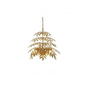 FERN Layered Leaf Chandelier In Gold