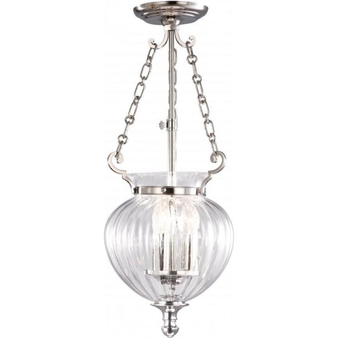 FINSBURY PARK nickel and glass hall lantern, small