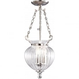 FINSBURY PARK nickel and glass hall lantern, small