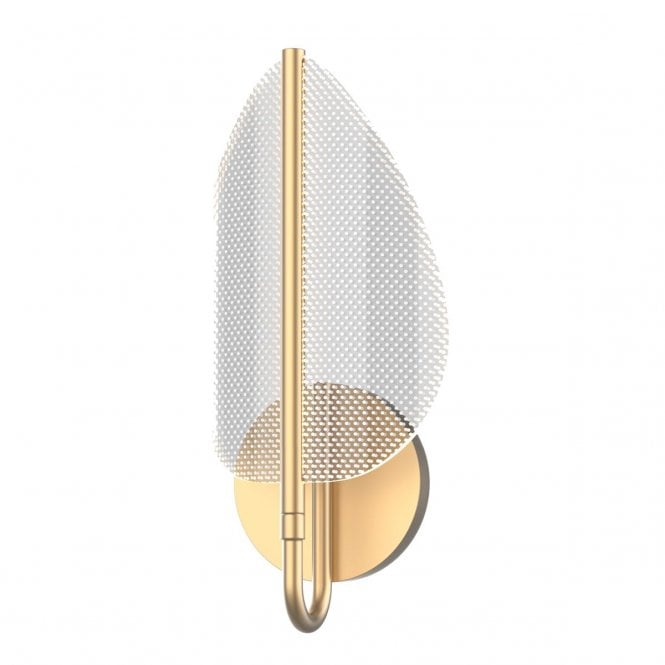 Floriana LED Leaf Wall Light in Natural Brass