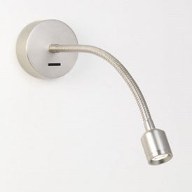 FOSSO matt nickel flexible arm wall reading light