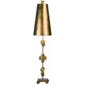 FRAGMENT aged gold designer table lamp
