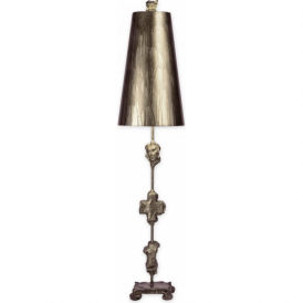 FRAGMENT aged silver designer table lamp