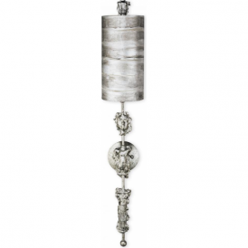 FRAGMENT burnished silver leaf wall sconce