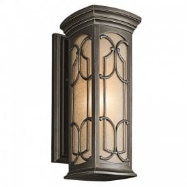 FRANCEASI outdoor garden wall lantern with Gothic detailing - medium