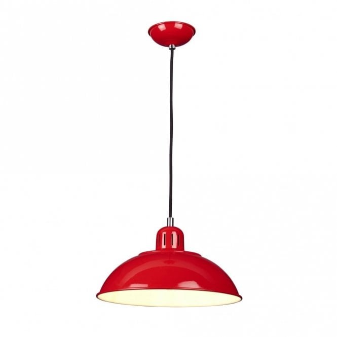 FRANKLIN retro style vibrant red ceiling pendant light
