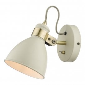 Single Wall Spotlight Cream Antique Brass
