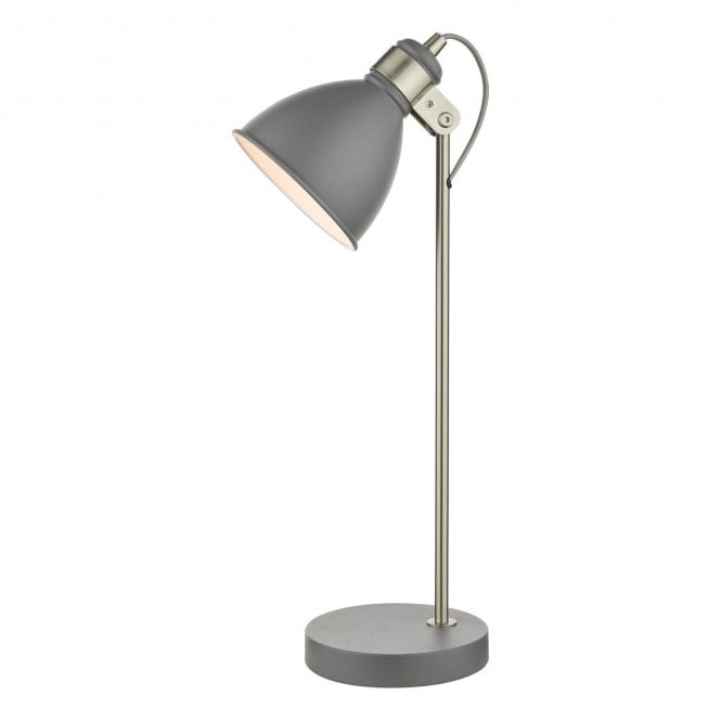 Frederick Dark Grey and Satin Chrome Table Lamp 