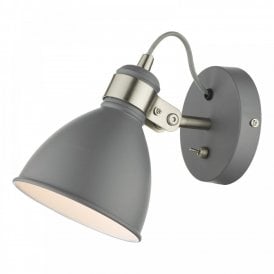Frederick Dark Grey and Satin Chrome Wall Light