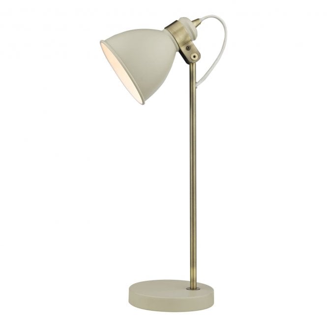 Frederick Table Lamp Finished in Cream and Antique Brass