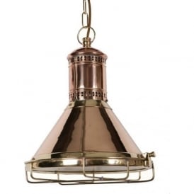 FREIGHTER Victorian nautical style copper ceiling pendant light