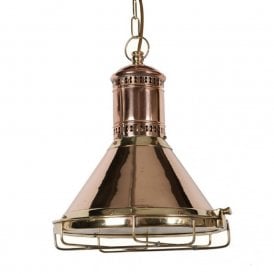 FREIGHTER Victorian nautical style copper ceiling pendant light
