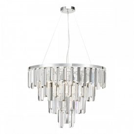 polished chrome and crystal ceiling pendant