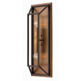 Rectangular Wall Panel Light In Bronze And Brass