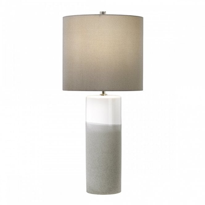 FULWELL modern white and grey ceramic table lamp with shade