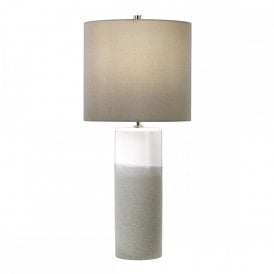 FULWELL modern white and grey ceramic table lamp with shade