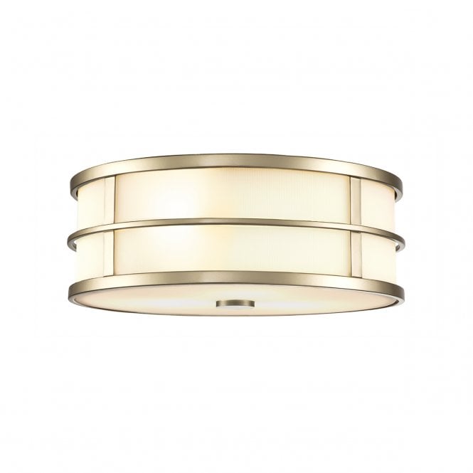 FUSION 3 Light Flush Ceiling Light | Painted Natural Brass | Opal Glass