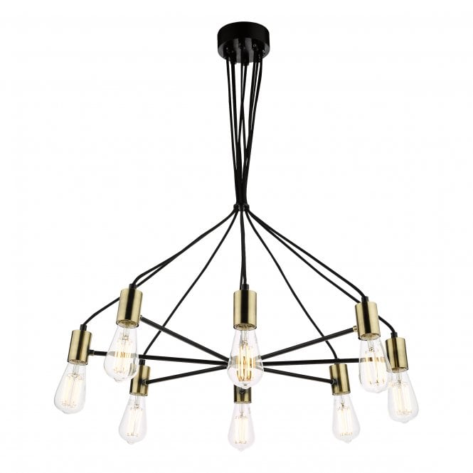 Gabriel Satin Black and Antique Gold Pendant