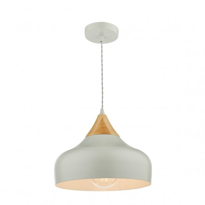 Gaucho Grey and Beech Wood Single Pendant