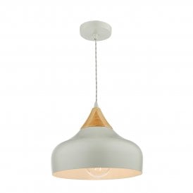 Gaucho Grey and Beech Wood Single Pendant