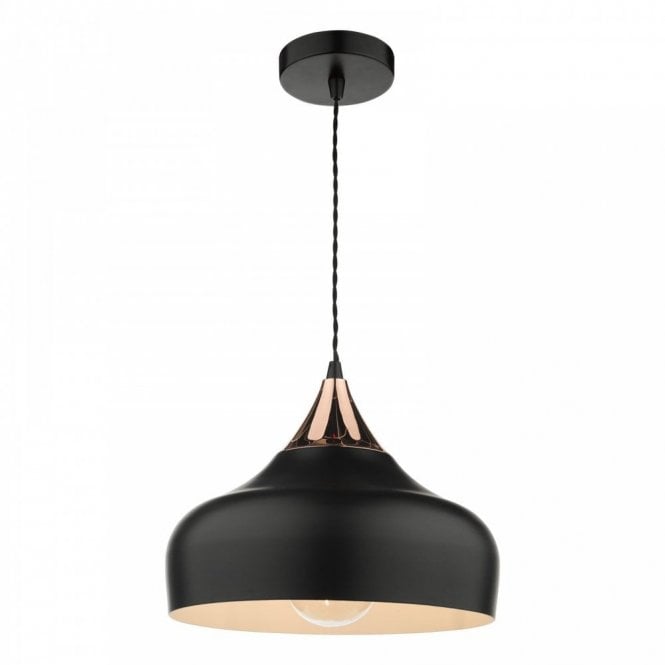 Gaucho Single Pendant Finished in Matte Black And Copper
