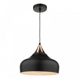 Gaucho Single Pendant Finished in Matte Black And Copper