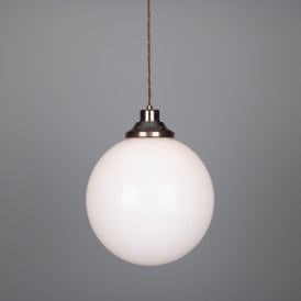 GENTRY classic white glass globe ceiling pendant light - large