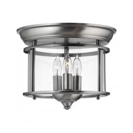 GENTRY flush mounted hall ceiling light - pewter