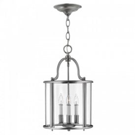 GENTRY traditional hall lantern in pewter - medium