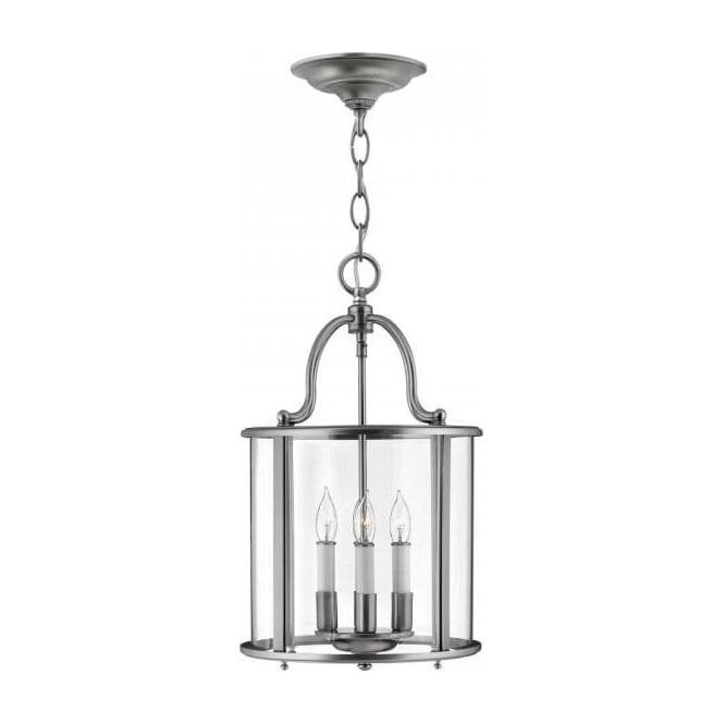 GENTRY traditional hall lantern in pewter - medium