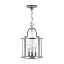 GENTRY traditional hall lantern in pewter - medium