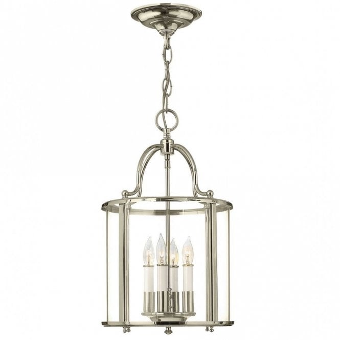 GENTRY traditional hall lantern in polished nickel - medium
