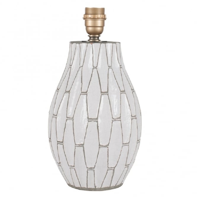 GEOMETRIC terracotta table lamp base in white and grey finish