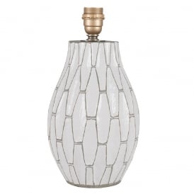 GEOMETRIC terracotta table lamp base in white and grey finish