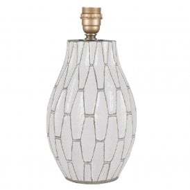 GEOMETRIC terracotta table lamp base in white and grey finish