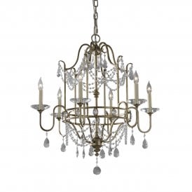 GIANNA Edwardian gilded silver chandelier with crystal