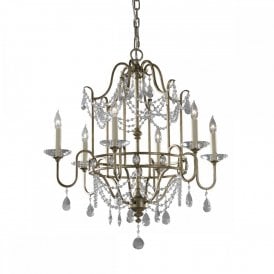 GIANNA Edwardian gilded silver chandelier with crystal