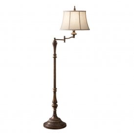 GIBSON traditional swivel arm standard lamp with shade