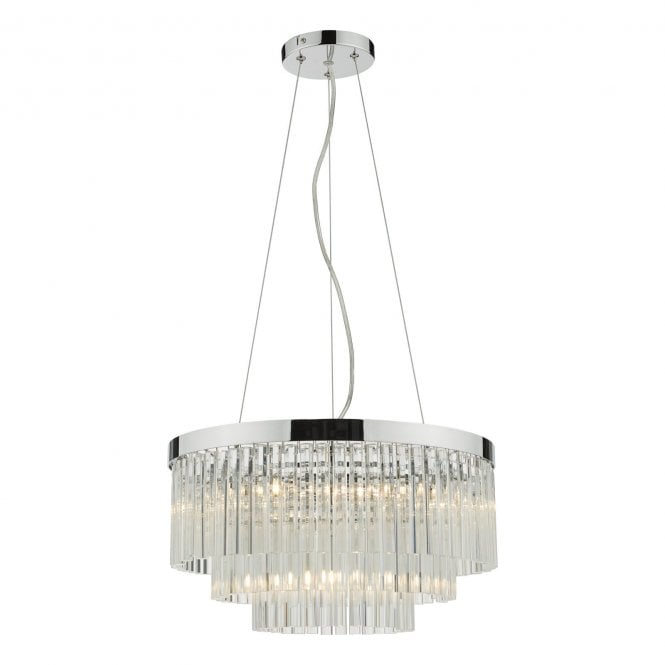 Giovana Polished chrome and crystal pendant 