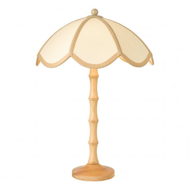 Giuliana Wood Table Lamp with Rattan Shade