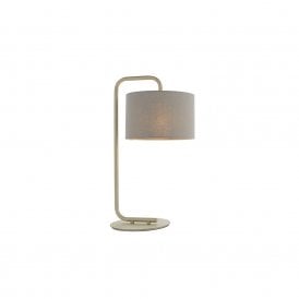 GLORY Champagne Painted Table Light With Grey Shade