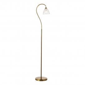 Floor lamp in antique bronze and glass