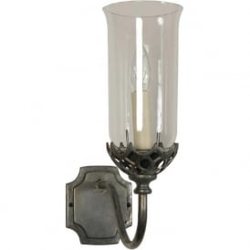 GOTHIC antique wall lght with clear storm glass shade