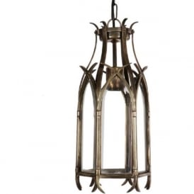GOTHIC small traditional Medieval hanging lantern in antique finish