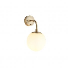 GRACE Matt Antique Brass Wall Light With Opal Glass