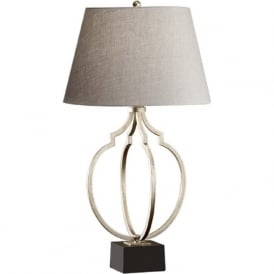 GRANDEUR contemporary silver leaf table lamp with shade