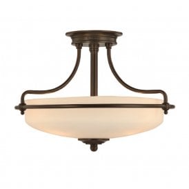 GRIFFIN Art Deco bronze semi-flush uplighter ceiling light - small