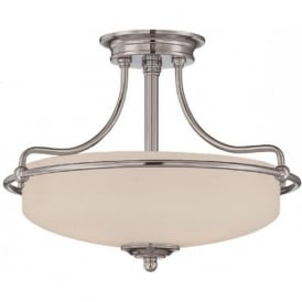 GRIFFIN Art Deco chrome semi-flush uplighter ceiling light - small