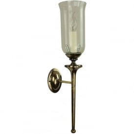 GROSVENOR period style wall sconce with storm glass shade