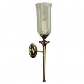 GROSVENOR period style wall sconce with storm glass shade